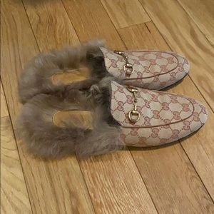 Gucci Beige GG Princetown Slippers